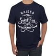 thumbnail image 1 of Wild Bobby Raised on Sweet Tea and Jesus Inspirational/Christian Men Graphic Tee, Navy, XX-Large, 1 of 5