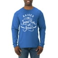 thumbnail image 1 of Wild Bobby Raised on Sweet Tea and Jesus Inspirational/Christian Men Long Sleeve Shirt, Royal, Small, 1 of 5