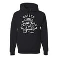 thumbnail image 1 of Wild Bobby Raised on Sweet Tea and Jesus Inspirational/Christian Unisex Graphic Hoodie Sweatshirt, Black, Small, 1 of 5