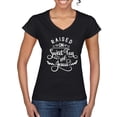thumbnail image 1 of Wild Bobby Raised on Sweet Tea and Jesus Inspirational/Christian Women Standard V-Neck Tee, Black, Small, 1 of 5