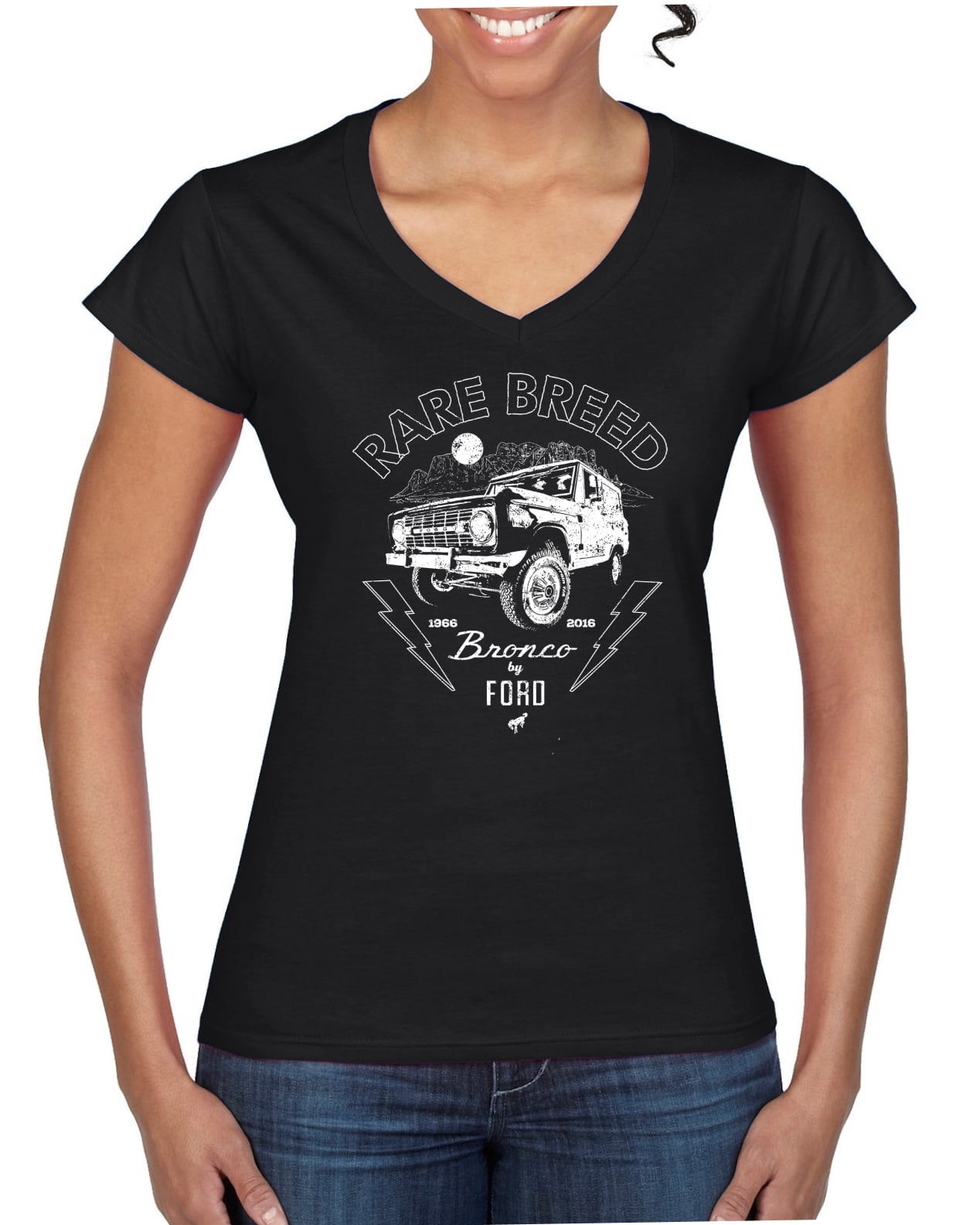 Wild Bobby Rare Breed Ford Bronco Women Standard V-Neck Tee