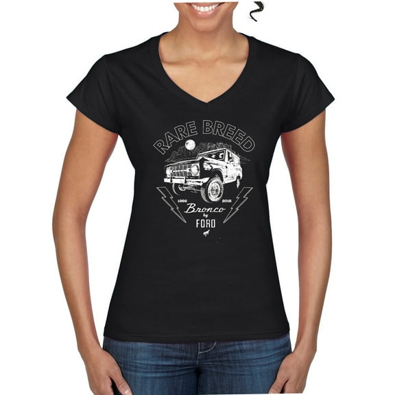 Wild Bobby Rare Breed Ford Bronco Women Standard V-Neck Tee