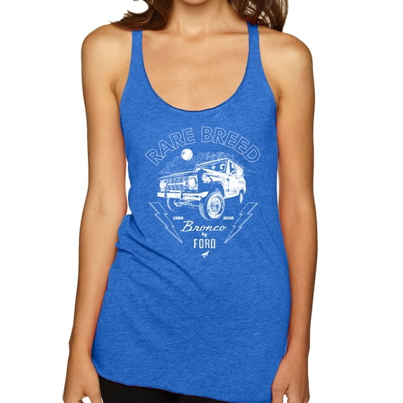 Wild Bobby Rare Breed Ford Bronco Women Tri-Blend Racerback Tank Top