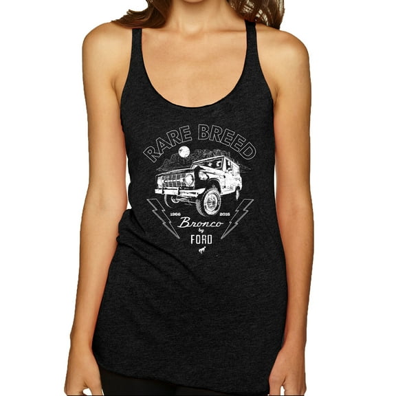 Wild Bobby Rare Breed Ford Bronco Women Tri-Blend Racerback Tank Top