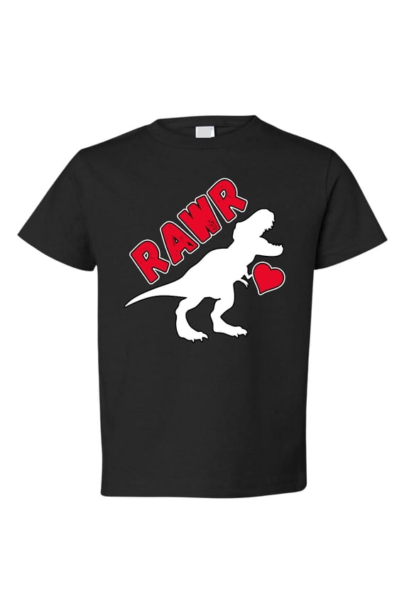 Rawr Cute T-Rex Dinosaur Valentine's Day Red Heart T Rex Dino Dinosaurs Baby Clothes 1st Valentines Day Toddler Crew Graphic T-Shirt