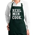 thumbnail image 1 of Wild Bobby, Real Men Cook. Funny Male Chef | Unisex Kitchen Utility Cooking Apron, Forest Green, Small, 1 of 6