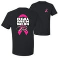 thumbnail image 1 of Wild Bobby, Real Men Wear Pink, Breast Cancer Awareness, Front and Back Men Graphic Tee, Black, XX-Large, 1 of 4