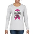 thumbnail image 1 of Wild Bobby Real Men Wear Pink Breast Cancer Awareness Women Graphic Long Sleeve T-Shirt, White, Medium, 1 of 6