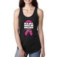 thumbnail image 1 of Wild Bobby, Real Men Wear Pink Breast Cancer Awareness Women Racerback Tank Top, Black, Small, 1 of 7