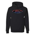 thumbnail image 1 of Wild Bobby, Red Blue and Black Ford Logo, Cars and Trucks, Graphic Hoodie, Black, X-Large, 1 of 3