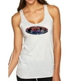 thumbnail image 1 of Wild Bobby, Red Blue and Black Ford Logo | Womens Cars and Trucks Premium Tri-Blend Racerback Tank Top, Heather White, Small, 1 of 3