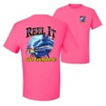 thumbnail image 1 of Wild Bobby,Reel It Like You Stole It Fishing Front and Back Men's Graphic T-Shirt, Neon Pink, Small, 1 of 2