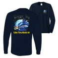 thumbnail image 1 of Wild Bobby,Reel It Like You Stole It Fishing Front and Back Mens Long Sleeve Shirt, Navy, 2XL, 1 of 2