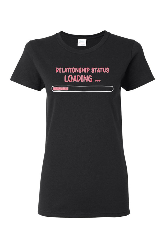 Relationship Status Loading, Funny Millennial Gen Z Status Bar Joke Valentine's Day Women Graphic Tee