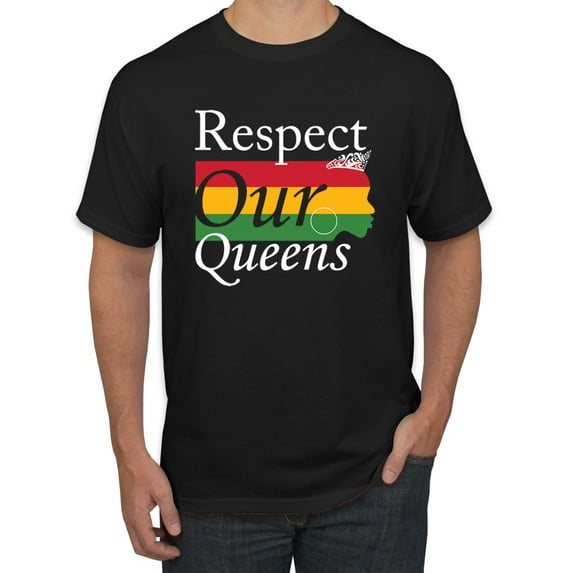 Wild Bobby Respect Our Queens Black Pride Men's Graphic T-Shirt, Black, Small