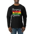thumbnail image 1 of Wild Bobby Respect Our Queens Black Pride Mens Long Sleeve Shirt, Black, Medium, 1 of 5
