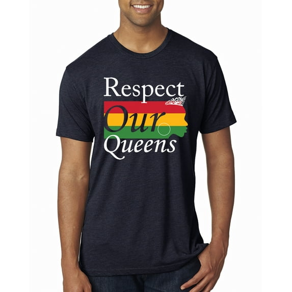 Wild Bobby Respect Our Queens Black Pride Mens Premium Tri Blend T-Shirt, Vintage Navy, Small
