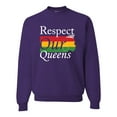 thumbnail image 1 of Wild Bobby Respect Our Queens Black Pride Unisex Crewneck Graphic Sweatshirt, Purple, XX-Large, 1 of 5