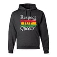 thumbnail image 1 of Wild Bobby Respect Our Queens Black Pride Unisex Graphic Hoodie Sweatshirt, Heather Black, Large, 1 of 5