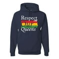 thumbnail image 1 of Wild Bobby Respect Our Queens Black Pride Unisex Graphic Hoodie Sweatshirt, Navy, 3X-Large, 1 of 5