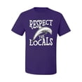 thumbnail image 1 of Wild Bobby Respect The Locals Save Our Oceans Dolphin Animal Lover Men Graphic Tee, Purple, 3X-Large, 1 of 6