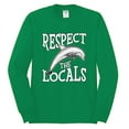 thumbnail image 1 of Wild Bobby Respect The Locals Save Our Oceans Dolphin Animal Lover Men Long Sleeve Shirt, Kelly, Small, 1 of 6