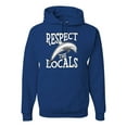 thumbnail image 1 of Wild Bobby Respect The Locals Save Our Oceans Dolphin Animal Lover Unisex Graphic Hoodie Sweatshirt, Royal, 3X-Large, 1 of 6