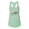 thumbnail image 1 of Wild Bobby Respect The Locals Save Our Oceans Shark Animal Lover Ladies Racerback Tank Top, Mint, Large, 1 of 6