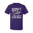 thumbnail image 1 of Wild Bobby Respect The Locals Save Our Oceans Shark Animal Lover Men Graphic Tee, Purple, XX-Large, 1 of 6