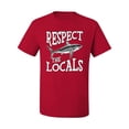 thumbnail image 1 of Wild Bobby Respect The Locals Save Our Oceans Shark Animal Lover Men Graphic Tee, Red, 5X-Large, 1 of 6