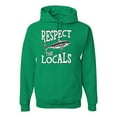 thumbnail image 1 of Wild Bobby Respect The Locals Save Our Oceans Shark Animal Lover Unisex Graphic Hoodie Sweatshirt, Kelly, Small, 1 of 6