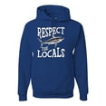 thumbnail image 1 of Wild Bobby Respect The Locals Save Our Oceans Shark Animal Lover Unisex Graphic Hoodie Sweatshirt, Royal, 3X-Large, 1 of 6