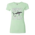 thumbnail image 1 of Wild Bobby Respect The Locals Save Our Oceans Shark Animal Lover Women Slim Fit Junior Tee, Mint, Medium, 1 of 6