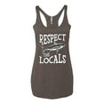 thumbnail image 1 of Wild Bobby Respect The Locals Save Our Oceans Shark Animal Lover Women Tri-Blend Racerback Tank Top, Brown, Small, 1 of 6
