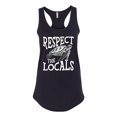 thumbnail image 1 of Wild Bobby Respect The Locals Save Our Oceans Turtle Animal Lover Ladies Racerback Tank Top, Black, Small, 1 of 6
