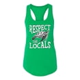 thumbnail image 1 of Wild Bobby Respect The Locals Save Our Oceans Turtle Animal Lover Ladies Racerback Tank Top, Kelly, Medium, 1 of 6