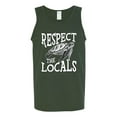 thumbnail image 1 of Wild Bobby Respect The Locals Save Our Oceans Turtle Animal Lover Men Graphic Tank Top, Forest Green, Small, 1 of 6