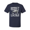 thumbnail image 1 of Wild Bobby Respect The Locals Save Our Oceans Turtle Animal Lover Men Graphic Tee, Navy, Large, 1 of 6