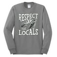 thumbnail image 1 of Wild Bobby Respect The Locals Save Our Oceans Turtle Animal Lover Men Long Sleeve Shirt, Heather Grey, X-Large, 1 of 6