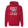 thumbnail image 1 of Wild Bobby Respect The Locals Save Our Oceans Turtle Animal Lover Unisex Graphic Hoodie Sweatshirt, Red, 3X-Large, 1 of 6