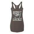 thumbnail image 1 of Wild Bobby Respect The Locals Save Our Oceans Turtle Animal Lover Women Tri-Blend Racerback Tank Top, Brown, Small, 1 of 6