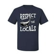 thumbnail image 1 of Wild Bobby Respect The Locals Save Our Oceans Whale Animal Lover Men Graphic Tee, Navy, 3X-Large, 1 of 6