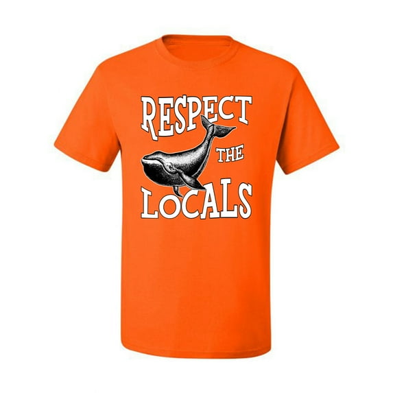 Wild Bobby Respect The Locals Save Our Oceans Whale Animal Lover Men Graphic Tee, Orange, 3X-Large