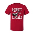 thumbnail image 1 of Wild Bobby Respect The Locals Save Our Oceans Whale Animal Lover Men Graphic Tee, Red, 5X-Large, 1 of 6