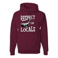 thumbnail image 1 of Wild Bobby Respect The Locals Save Our Oceans Whale Animal Lover Unisex Graphic Hoodie Sweatshirt, Maroon, X-Large, 1 of 6