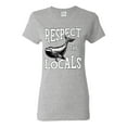 thumbnail image 1 of Wild Bobby Respect The Locals Save Our Oceans Whale Animal Lover Women Graphic Tee, Heather Grey, XX-Large, 1 of 6