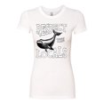 thumbnail image 1 of Wild Bobby Respect The Locals Save Our Oceans Whale Animal Lover Women Slim Fit Junior Tee, White, Large, 1 of 6