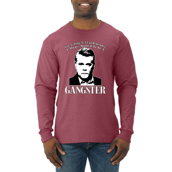 Wild Bobby, Rest In Peace Ray Liotta Movie Quote Always Wanted to be a Gangster Famous People Mens Long Sleeve Shirt, Vintage Heather Red, XX-Large