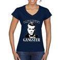 thumbnail image 1 of Wild Bobby, Rest In Peace Ray Liotta Movie Quote Always Wanted to be a Gangster Famous People Women’s Standard V-Neck Tee, Navy, Small, 1 of 5