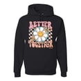 thumbnail image 1 of Wild Bobby Retro Better Together Daisy Smiley Face Checkered Background Vintage Unisex Hoodie Sweatshirt, Black, Small, 1 of 6